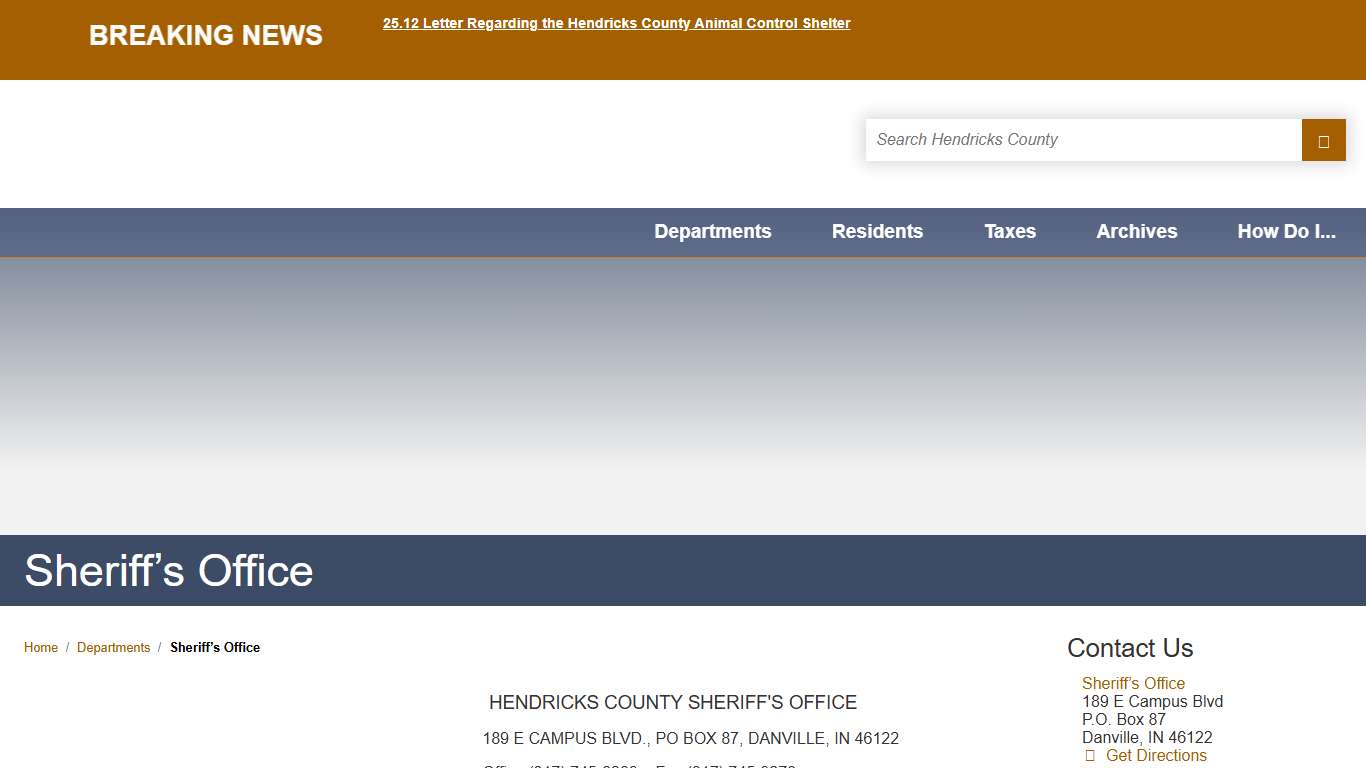 Sheriff’s Office / Hendricks County, Indiana